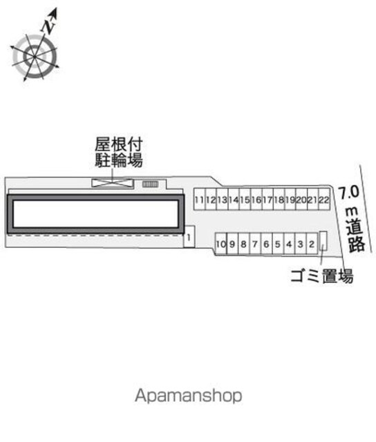 レオパレスポムール[1K/22.35m2]の配置図