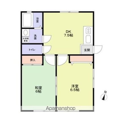 テラスＡ[2DK/45.54m2]の間取図