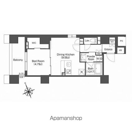 コンフォリア西荻窪[1LDK/40.25m2]の間取図