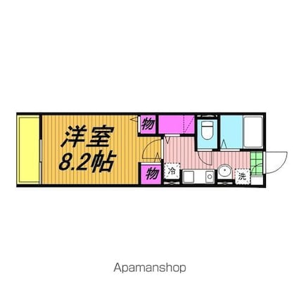 フローラ・Ａ[1K/25.09m2]の間取図