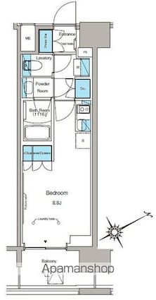 ルフォンプログレ蔵前プレミア[1R/25.4m2]の間取図