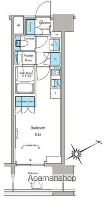 ルフォンプログレ蔵前プレミア[1R/25.4m2]の間取図