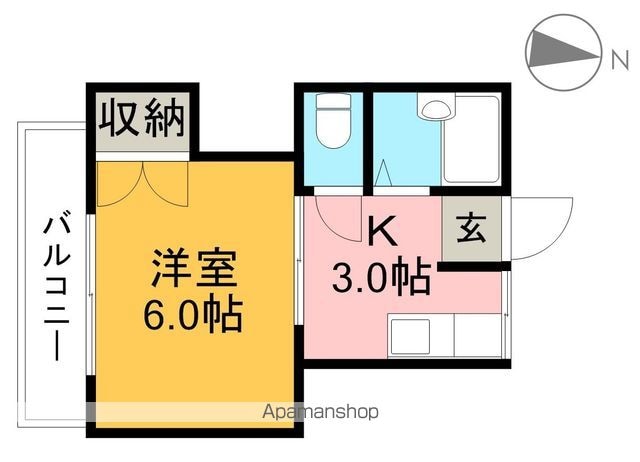 アバンギャルド・リビエール[1K/19m2]の間取図