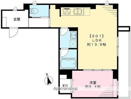 プラサート２２[1LDK/45.71m2]の間取図