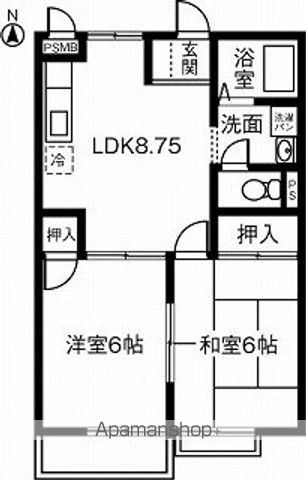 羽島郡笠松町門間のアパートの間取り