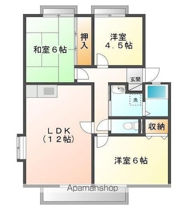 サンビレッジ城西[3LDK/67.41m2]の間取図