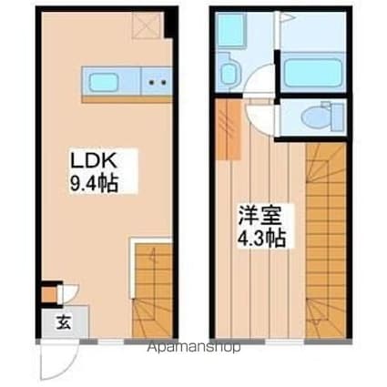 シエル黒松[1LDK/32.29m2]の間取図