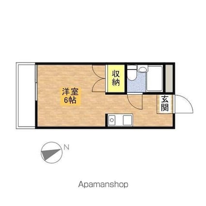 グランドホーム八王子[1K/17.82m2]の間取図
