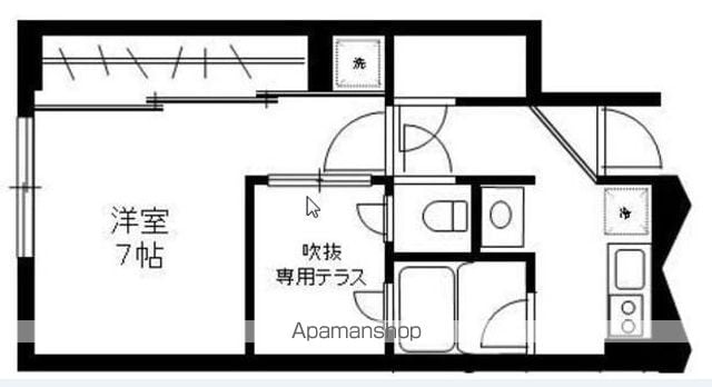 パラヴェント[1K/25.39m2]の間取図