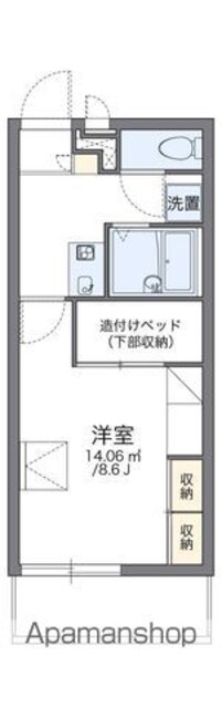 レオパレス伊島町２丁目[1K/23.18m2]の間取図