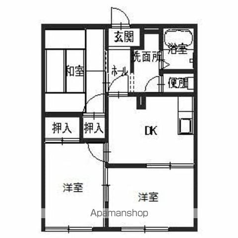 岩出市溝川のハイツの間取り