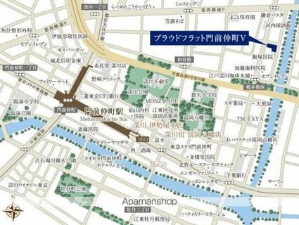 プラウドフラット門前仲町Ⅴ[1K/25.16m2]の配置図