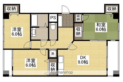 ルネス２１[3DK/68.54m2]の間取図