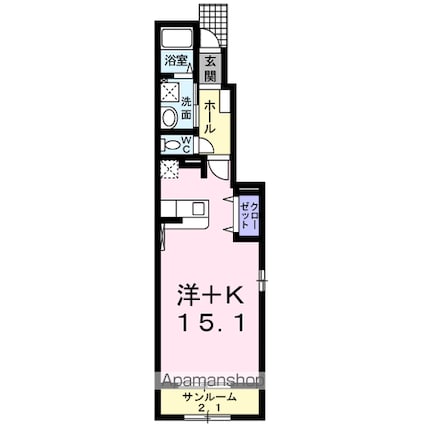 セレノⅢ[1K/41.24m2]の間取図