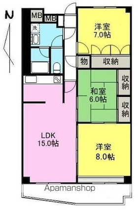 イトーピア高松４１８号[3LDK/82.17m2]の間取図