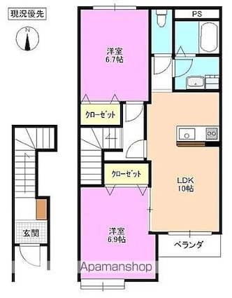 Ｋ＆Ｔ[2LDK/59.95m2]の間取図