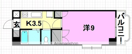 ベルメゾン古川１[1K/26.6m2]の間取図