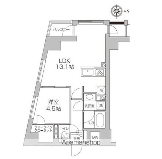 東京都杉並区高円寺南５丁目[1LDK/41.98m2]の間取図