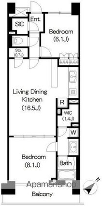 Ｂｒｉｌｌｉａ　ｉｓｔ　三軒茶屋　アイビーテラス[2LDK/69.75m2]の間取図