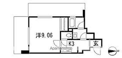 ガレリア東新宿[1K/29.75m2]の間取図