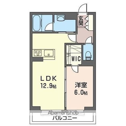 モンリー[1LDK/47.02m2]の間取図
