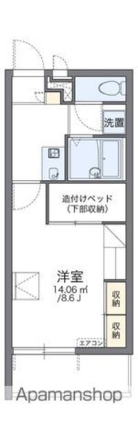 レオパレス屋形[1K/23.18m2]の間取図