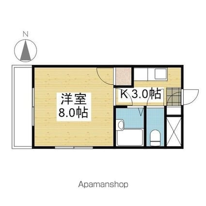 ロータスハイツ[1K/23.95m2]の間取図