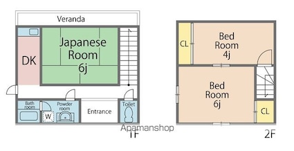 徳島県鳴門市撫養町木津[3K/55.95m2]の間取図