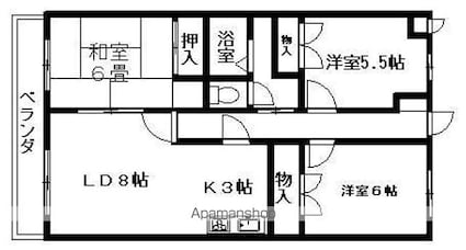 グランドール小坂[3LDK/75m2]の間取図