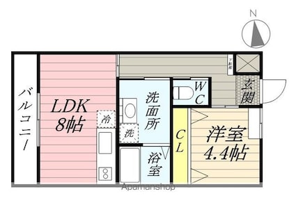 東京都葛飾区南水元４丁目[1LDK/36.55m2]の間取図