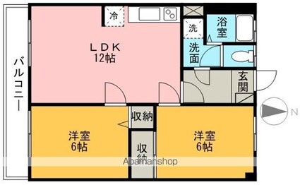 アイリッシュコート西石井[2LDK/51.03m2]の間取図
