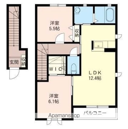 ルミノーゾ[2LDK/61.63m2]の間取図