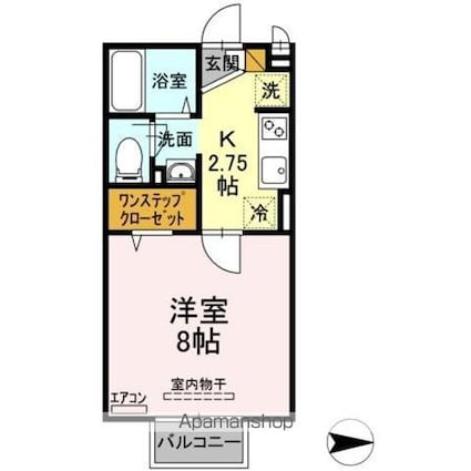 ルミエール　Ⅰ[1K/26.71m2]の間取図