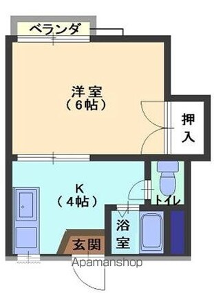 チェリーハイツ　Ｂ棟[1K/21.45m2]の間取図