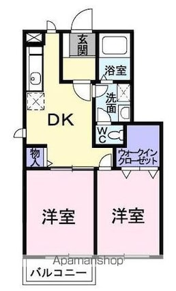 ベルメゾンⅢ[2DK/48.28m2]の間取図