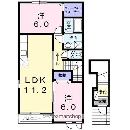 ＡＲＫ’Ｓ滋賀里[2LDK/57.26m2]の間取図