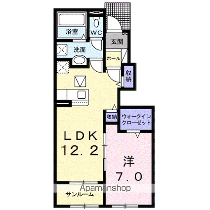 カーサ・フセ　Ｂ[1LDK/50.08m2]の間取図