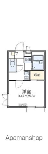 レオパレスエミール[1K/19.87m2]の間取図