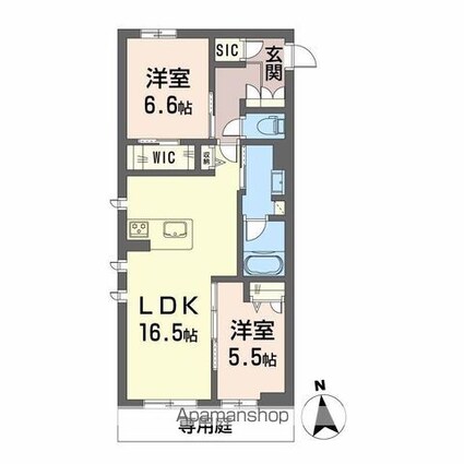 シャーメゾンレジデンス夜明[2LDK/67.23m2]の間取図