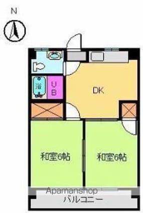 パストラルハイツ[2DK/38.88m2]の間取図