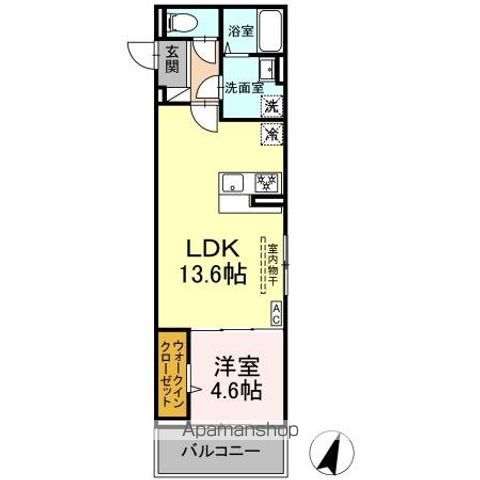 メゾンラフィ―ネ 202 ｜ 山梨県甲府市荒川２丁目3-11（賃貸アパート1LDK・2階・43.61㎡） その2