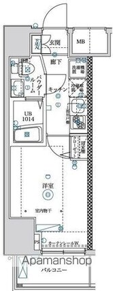 フェルクルールプレスト青戸[1K/20.72m2]の間取図
