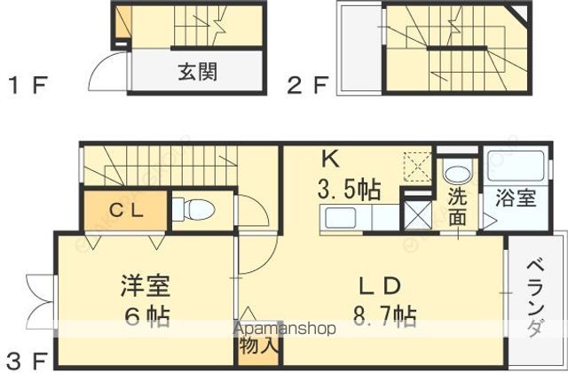 ユーアイハイツ 新家の間取り写真