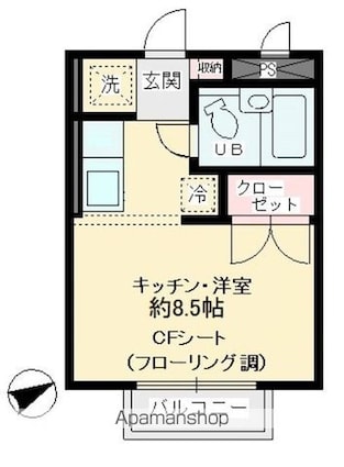 チェリーヴィレッヂ[1R/19.87m2]の間取図