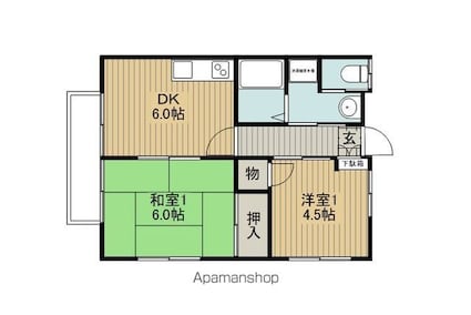 第二大河原荘[2DK/39.6m2]の間取図