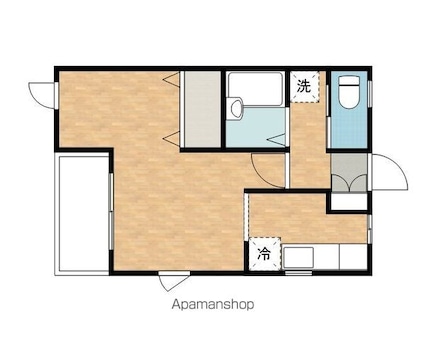 トムテ５号館[1K/28.57m2]の間取図