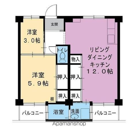 ビレッジハウス見瀬3号棟の間取り写真