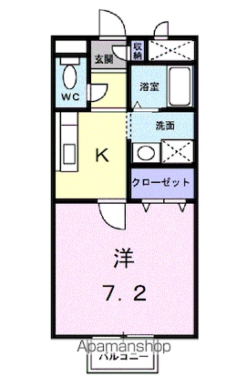 ラフィネ[1K/27.75m2]の間取図