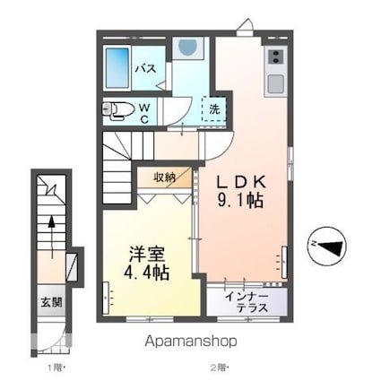 ＭａｉｓｏｎＴａｋａｈａｓｈｉ（メゾンタカハシ）[1LDK/40.26m2]の間取図