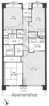 アーバンフォート下北沢[3LDK/80.05m2]の間取図